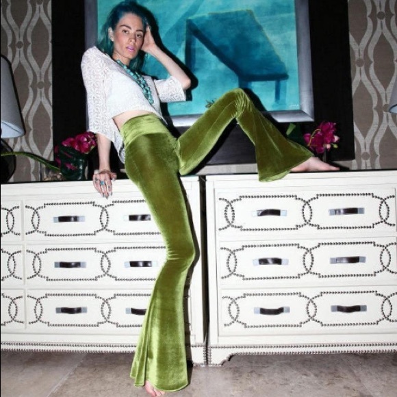 Quintessential Hippie | Velvet Bell Bottoms - Picture 2 of 6
